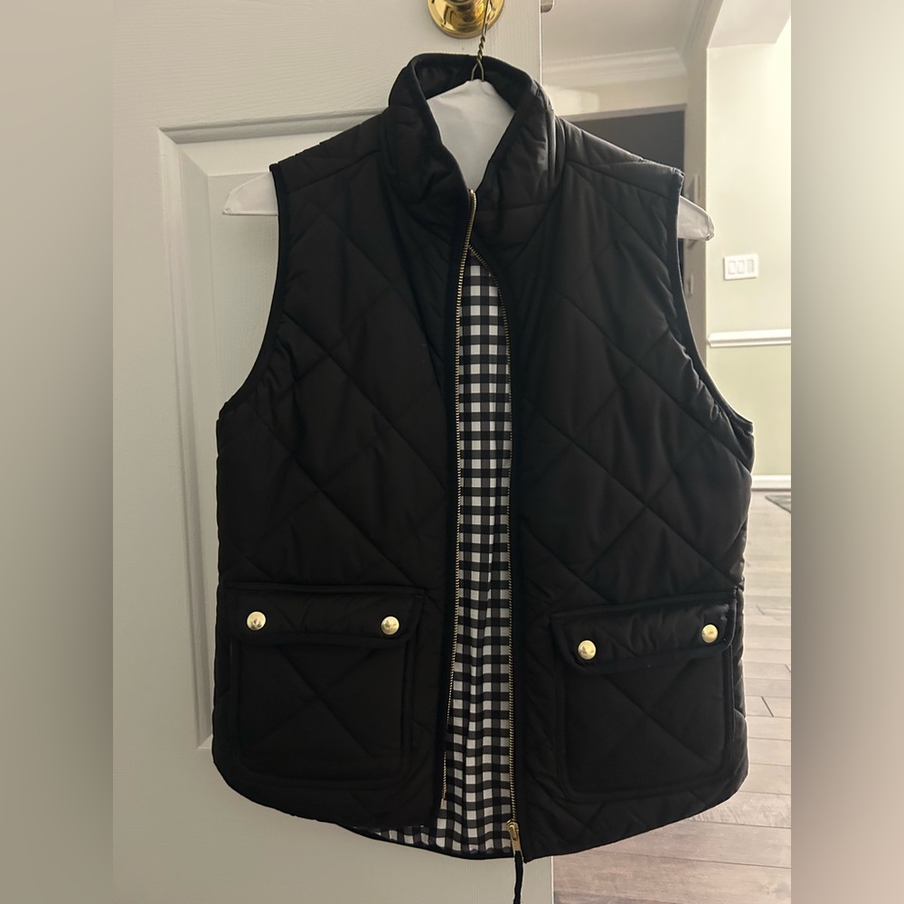 J Crew quilted vest black